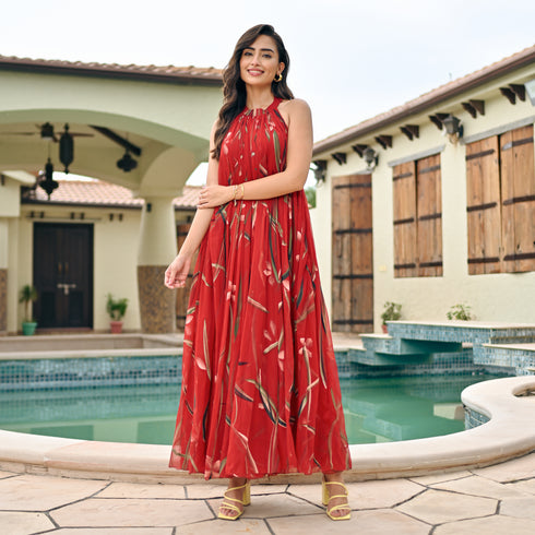 Scattered Potpourri Long Dress