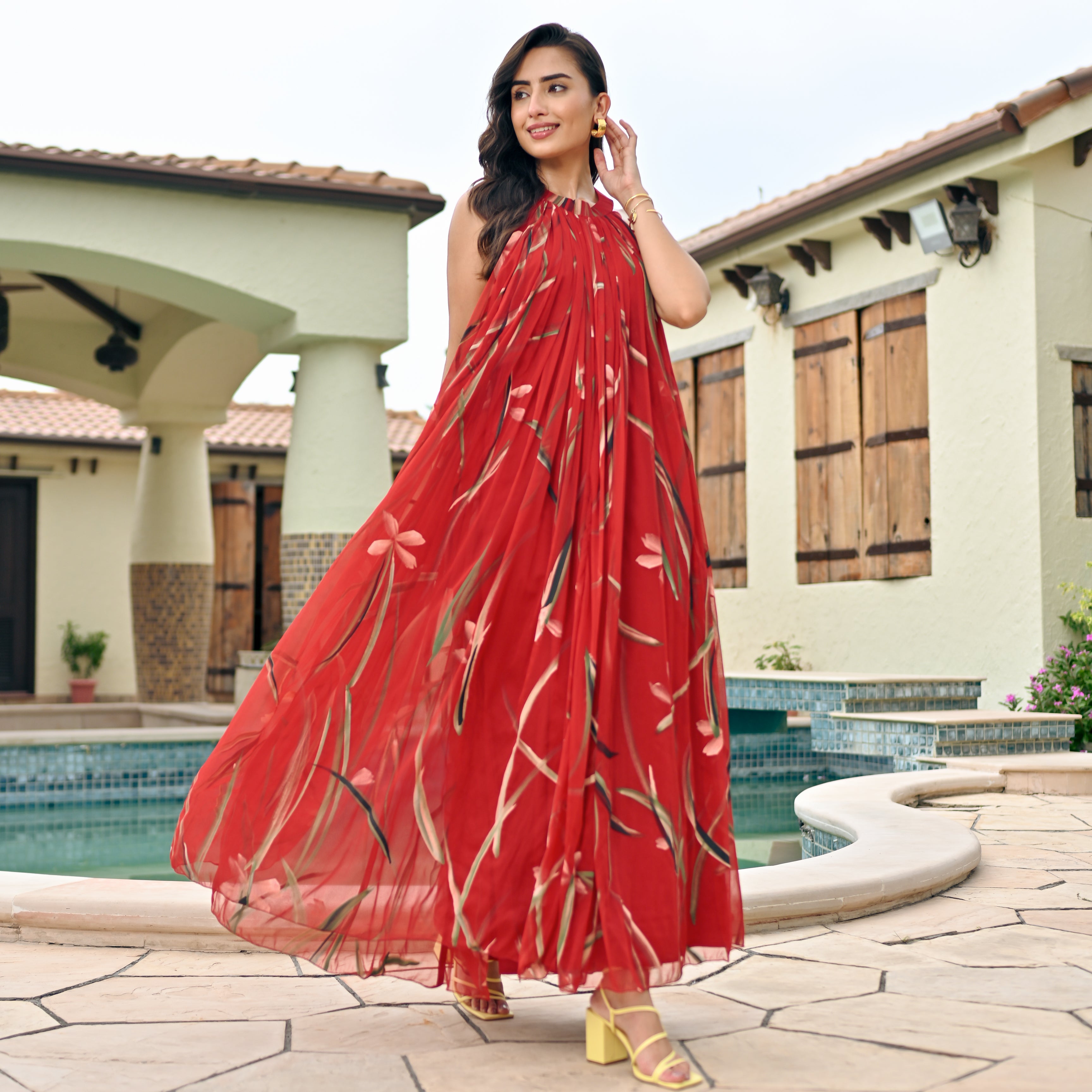 Scattered Potpourri Long Dress