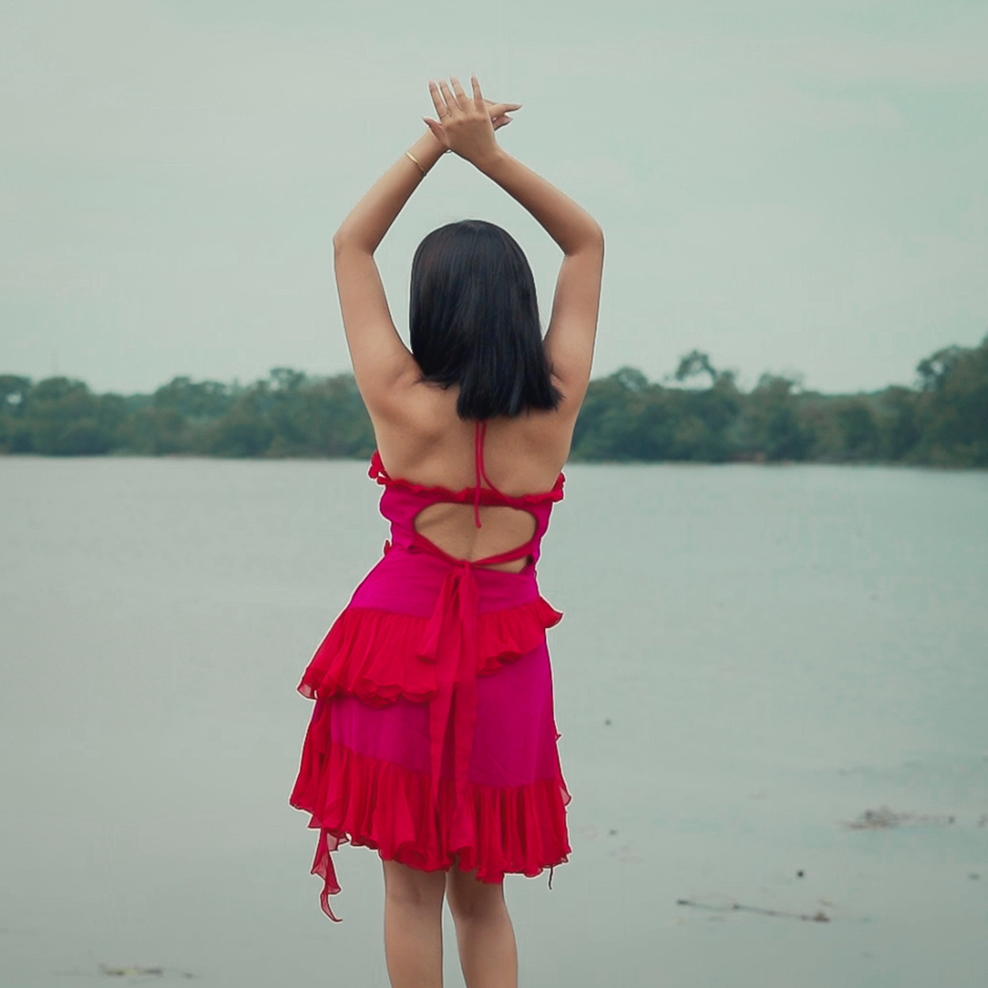 Rouge Hibiscus Short Dress