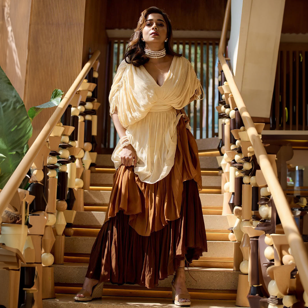 Tina Dutta in Bronze Beauty Long Dress