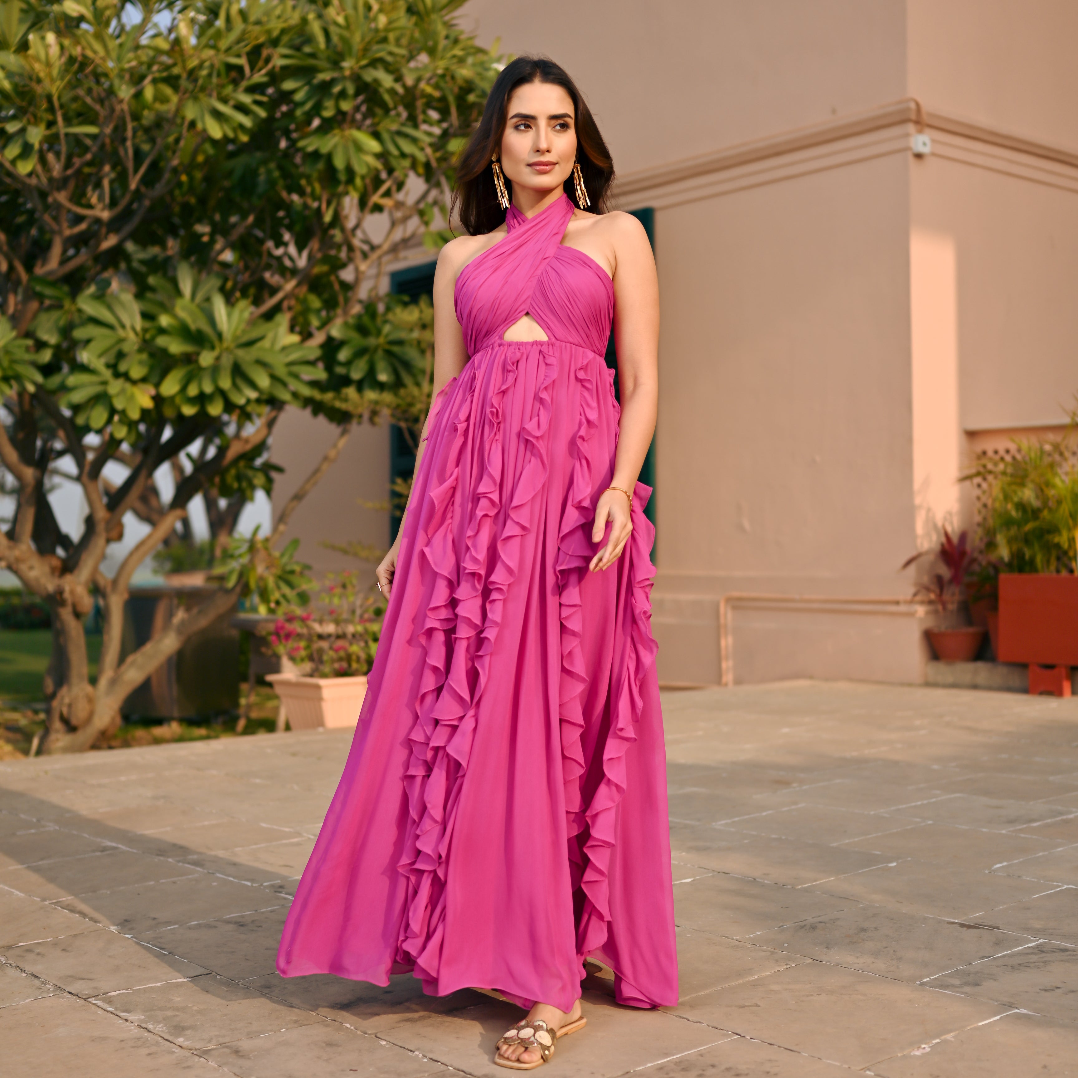 Blushing Pink Ruffle Dress