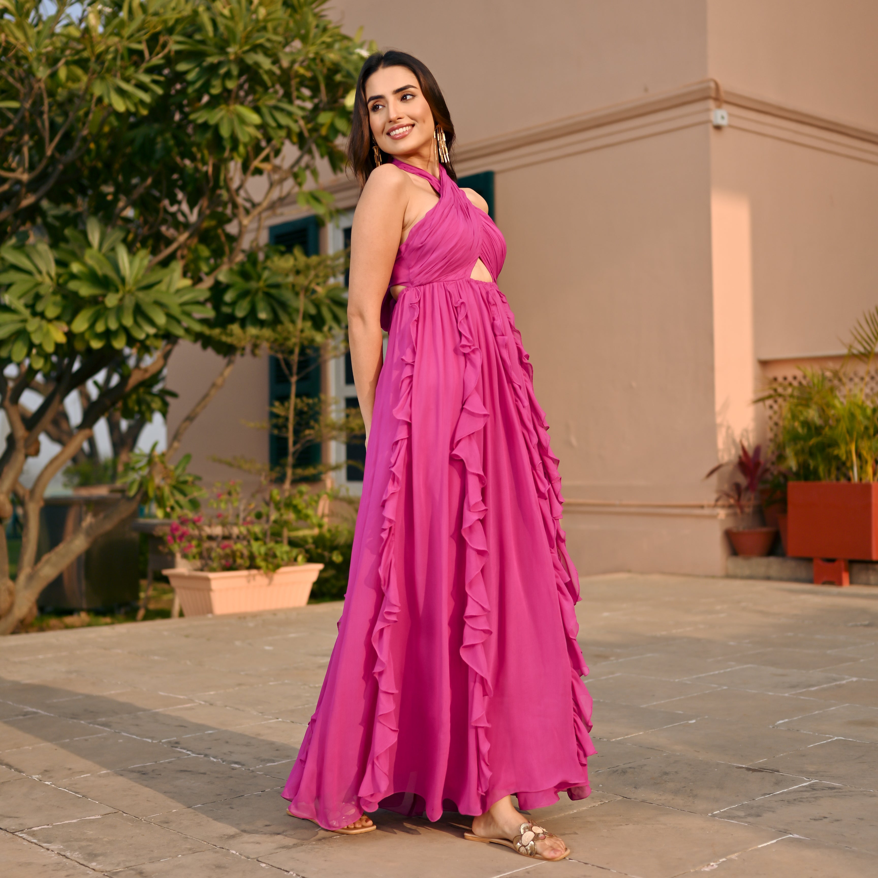 Blushing Pink Ruffle Dress