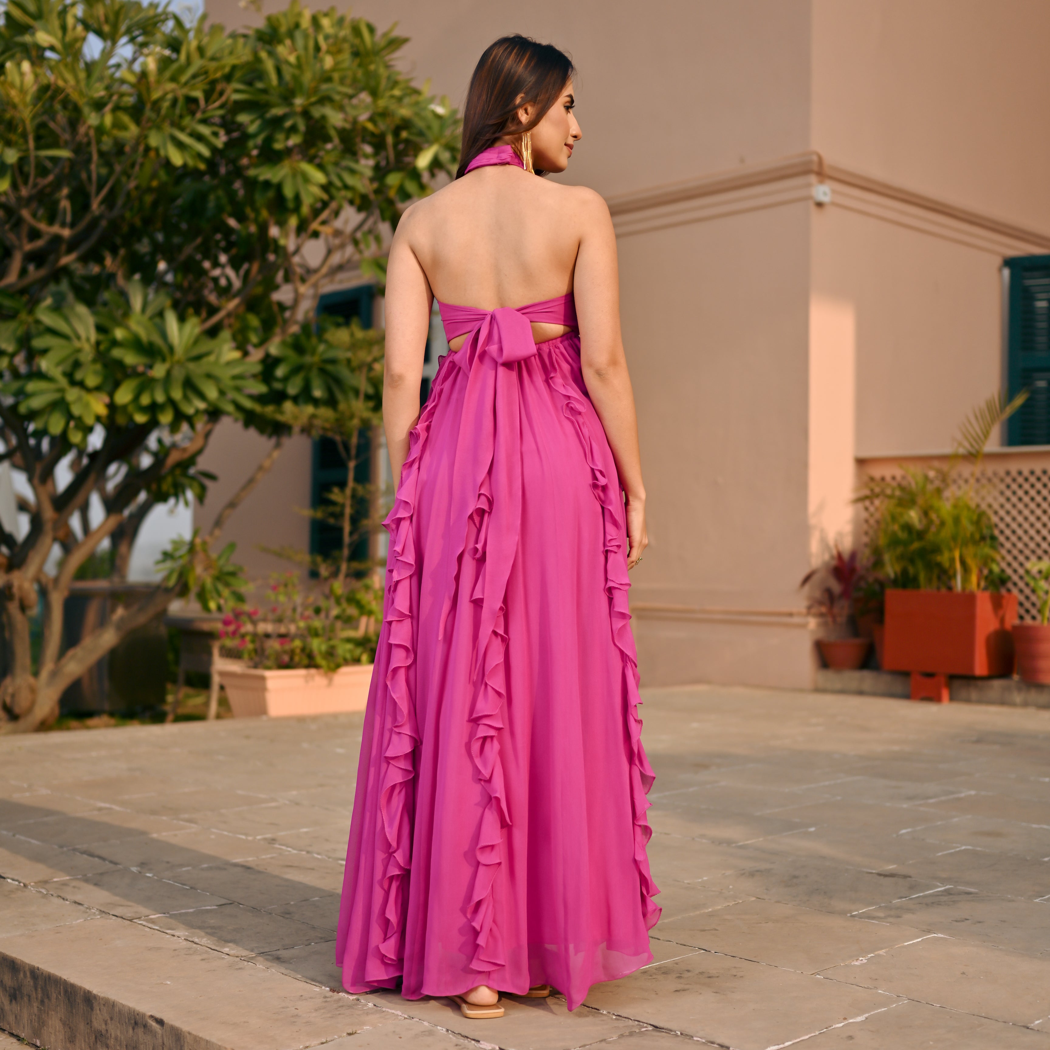 Blushing Pink Ruffle Dress