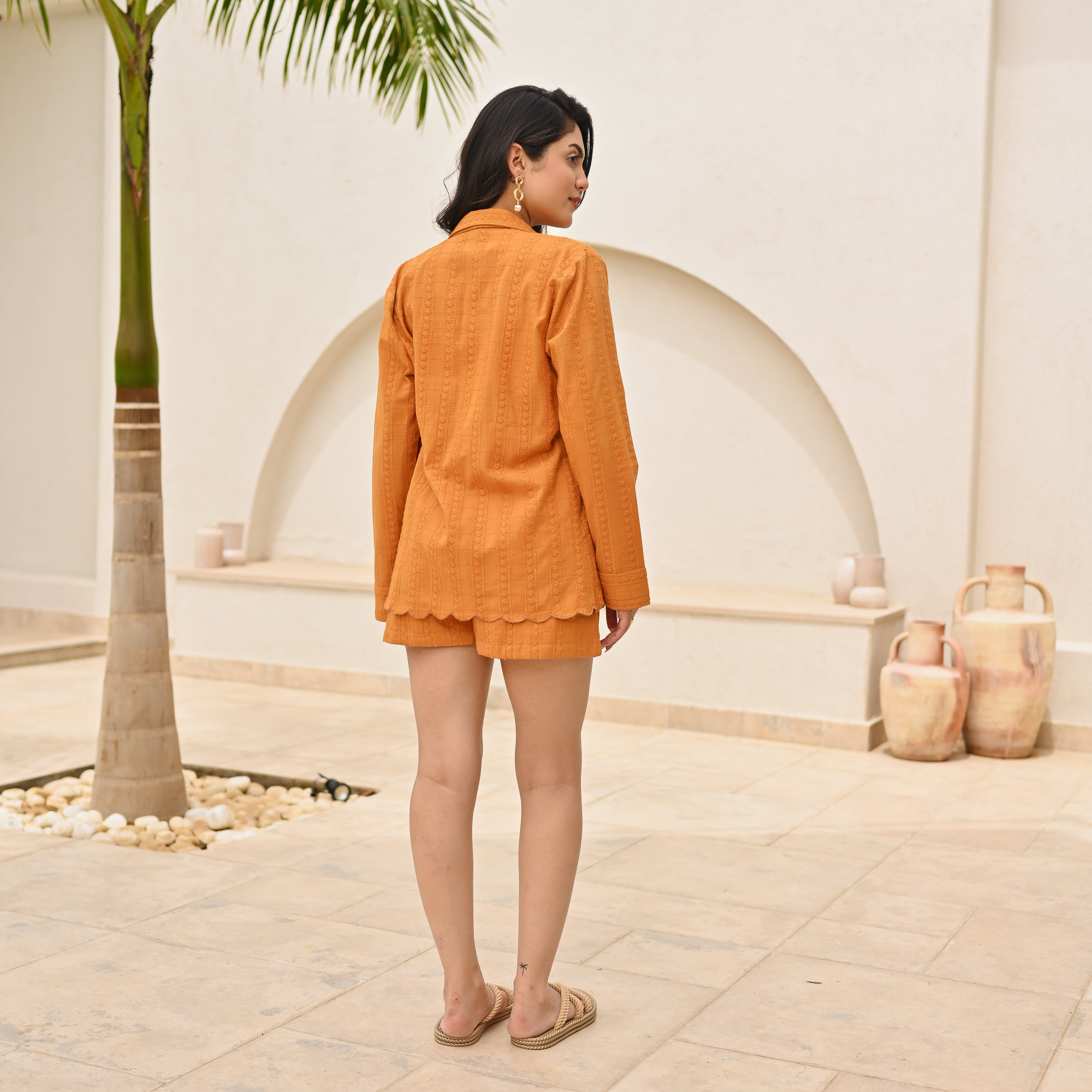 Desert Sand Schiffli Co-ord Set