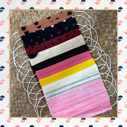 Multicolor Cotton Face Mask Set