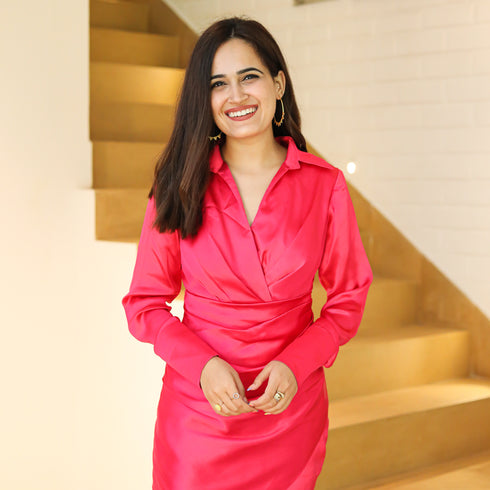 Raspberry Sorbet Satin Dress