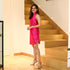 Hot Pink Glow Satin Dress
