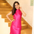 Hot Pink Glow Satin Dress
