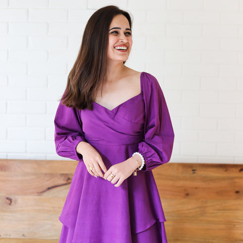 Sunset Purple Cotton Dress