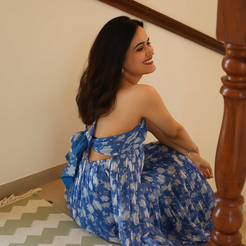 Royal Blue Backless Dress