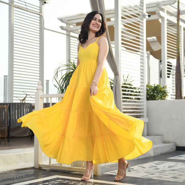Aureolin Yellow Long Dress