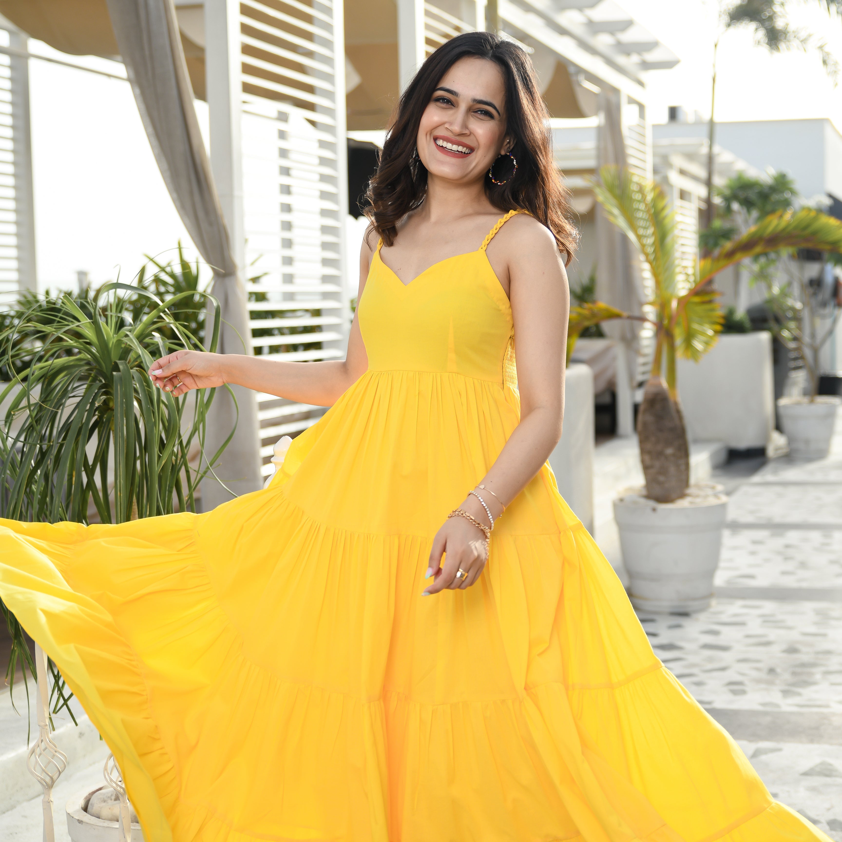 Aureolin Yellow Long Dress