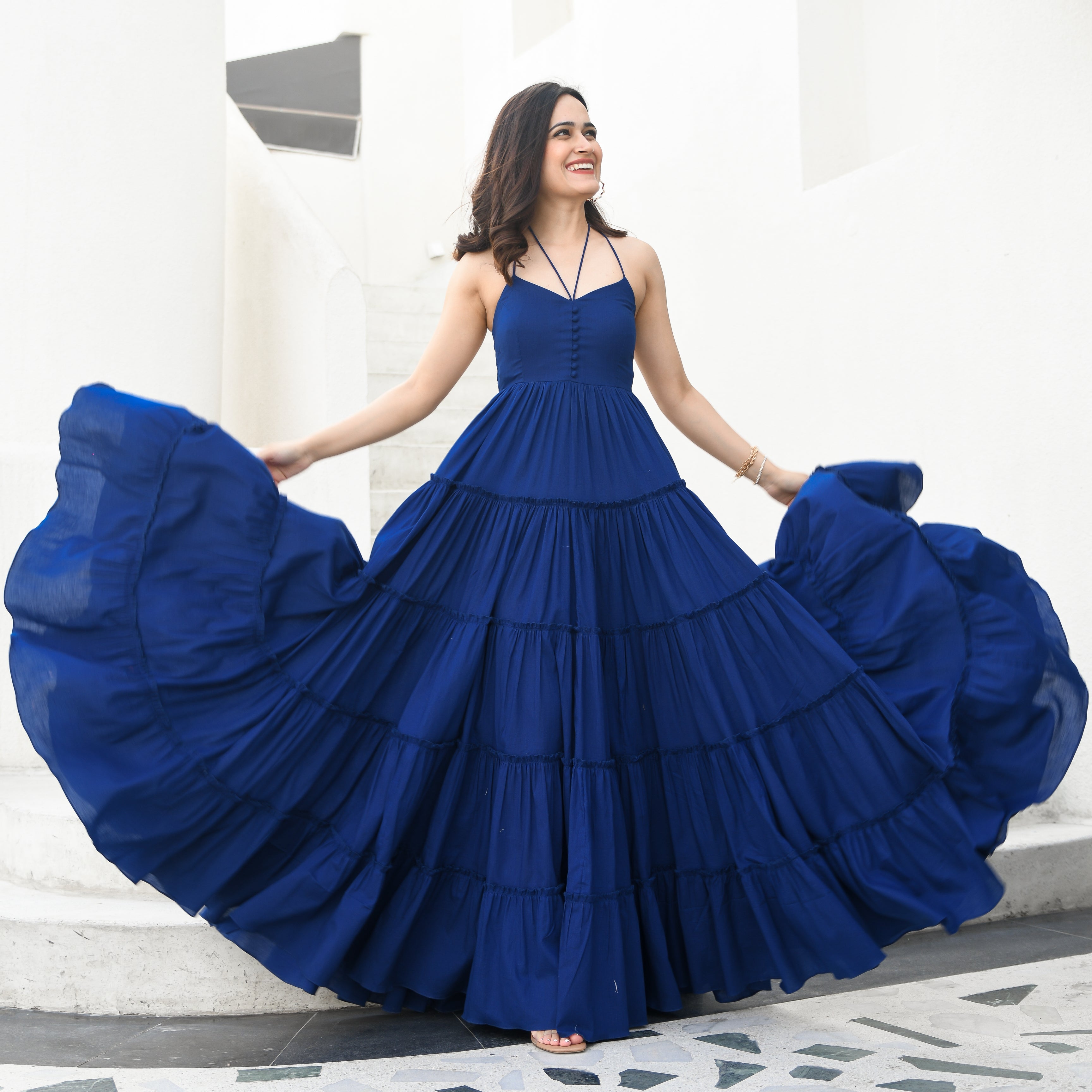 Admiral Cotton Backless Dress