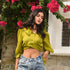 Split Pea Chiffon Top