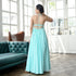 Cadet blue backless Dress