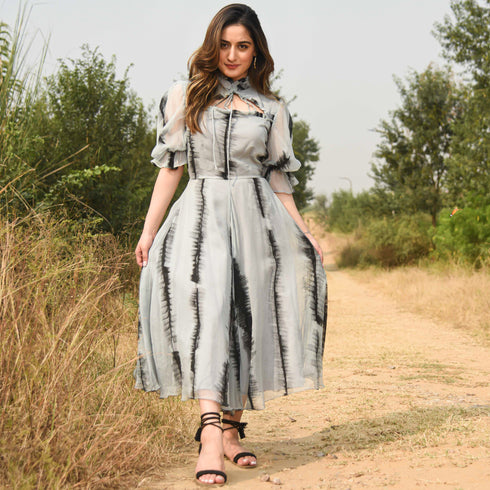 Castor Chiffon Handpainted Dress