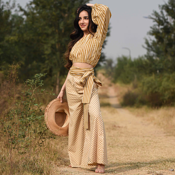 Golden Orange Cotton Co-ord set