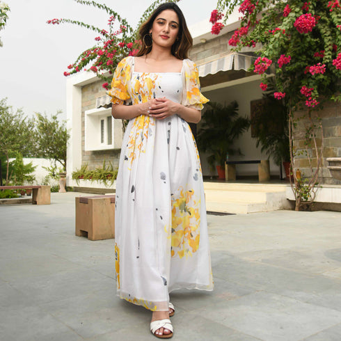 Lemon Drop Chiffon Dress