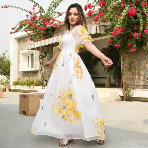 Lemon Drop Chiffon Dress