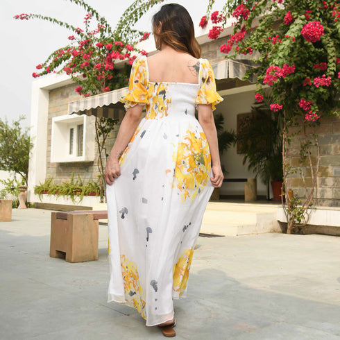 Lemon Drop Chiffon Dress
