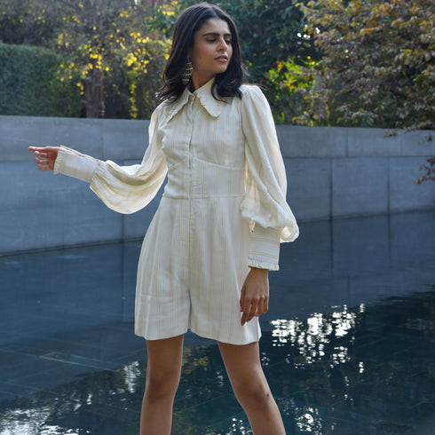 Offwhite Lurex Romper