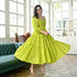 Lawn Green Midi Dress