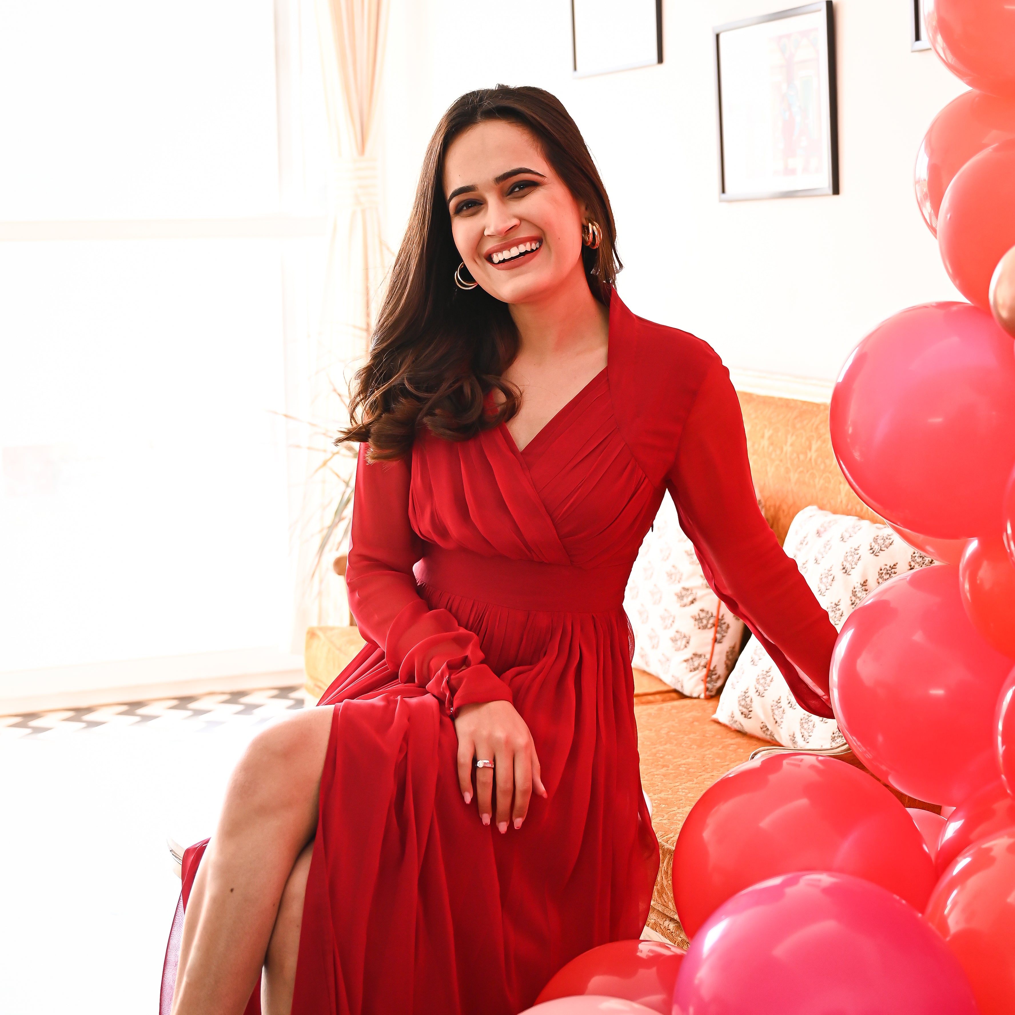 Garnet Georgette Long Dress