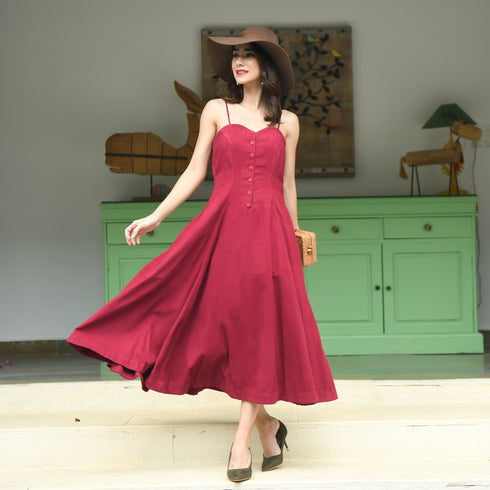 Scarlet Corduroy Dress