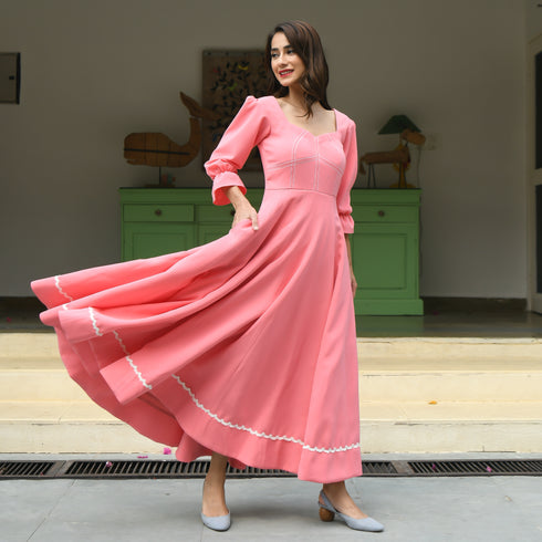 Salmon Moss Dress