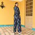 Navy Beryl Mulmul Co-ord Set