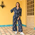 Navy Beryl Mulmul Co-ord Set