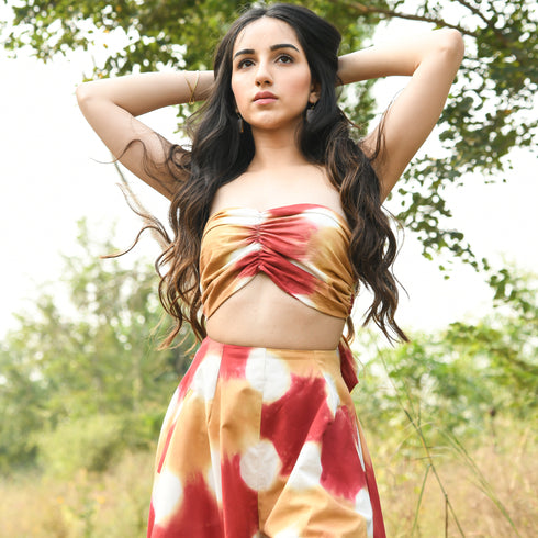 Fiery Red Cotton Co-ord set