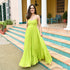 Slime Green Backless Dress