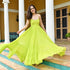 Slime Green Backless Dress