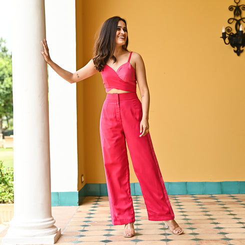 Virtual Pink Wraparound Co-ord Set