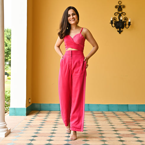 Virtual Pink Wraparound Co-ord Set