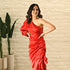 Eva Red Satin Dress