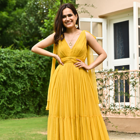 Spicy Mustard Long Dress