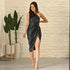 Charcoal Black Satin Dress