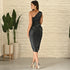 Charcoal Black Satin Dress