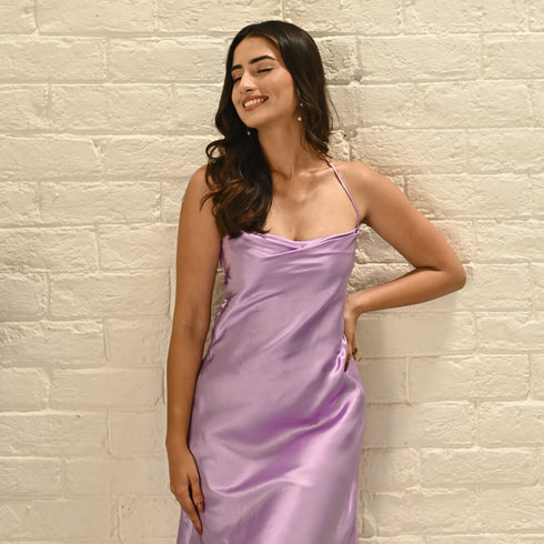 Hopbush Purple Satin Dress
