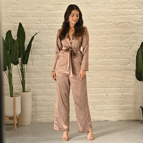 Burnt Sugar Satin Co-ord Set