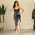 Raven Black Satin Dress