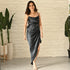 Raven Black Satin Dress
