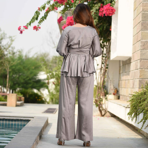Malay Grey Co-ord Set