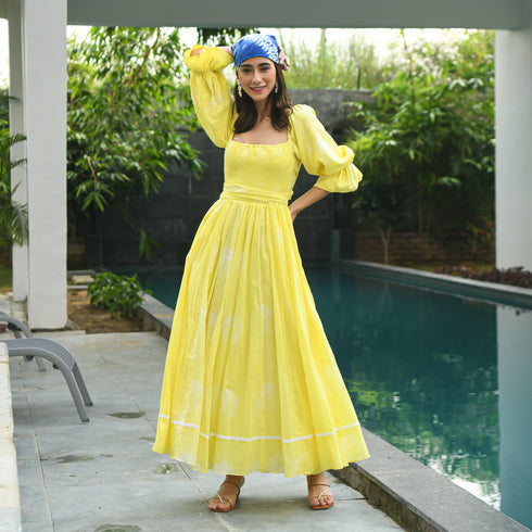 Canary Yellow Cotton 2-way Dress
