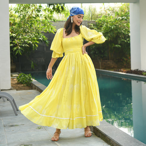 Canary Yellow Cotton 2-way Dress