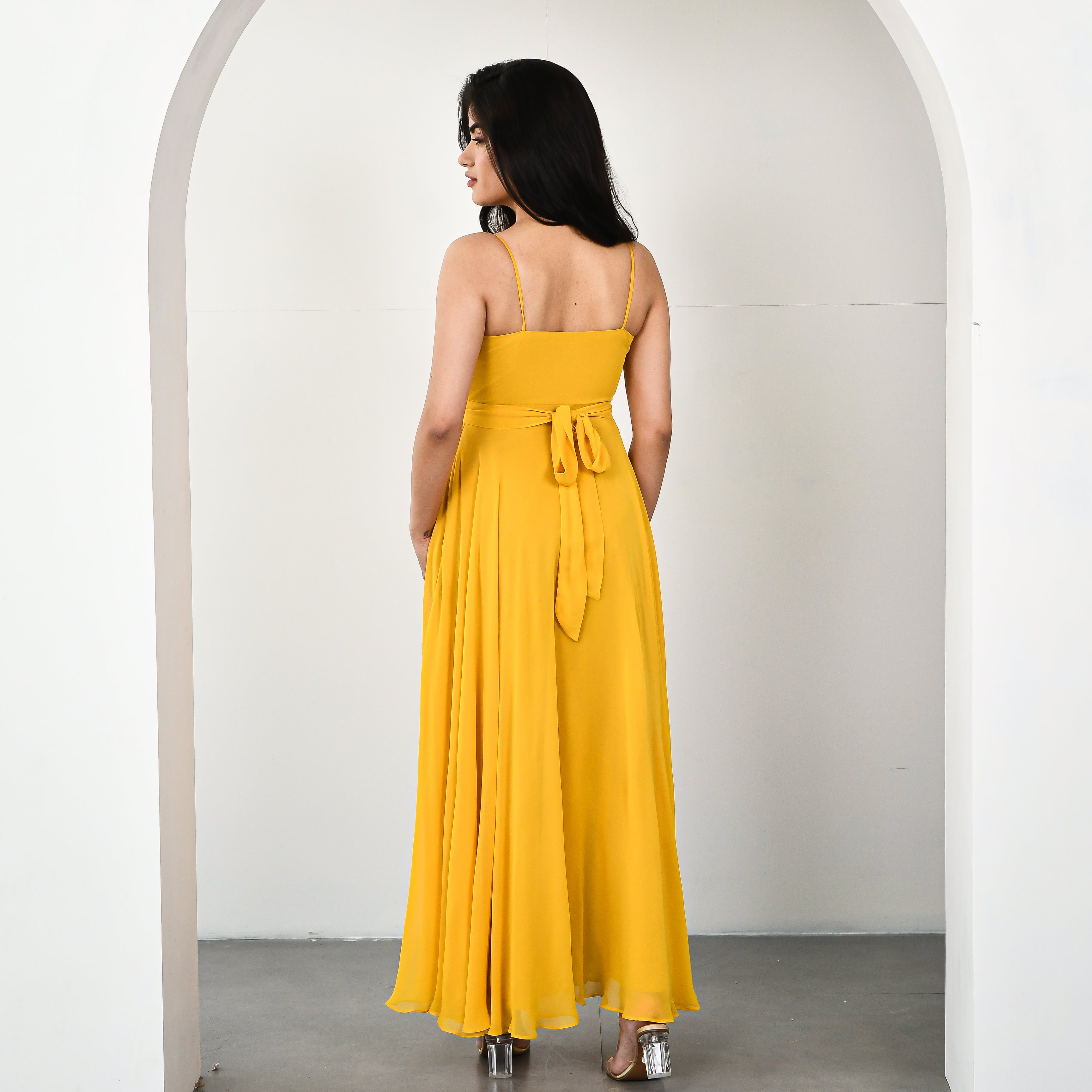 Olivia Yellow Georgette Dress