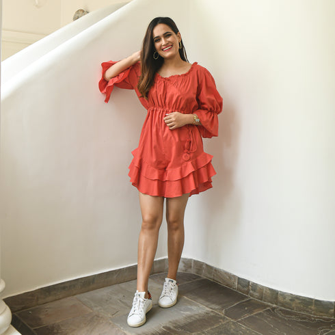 Persian Red Cotton Romper