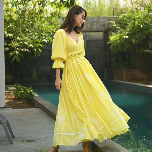 Canary Yellow Cotton 2-way Dress